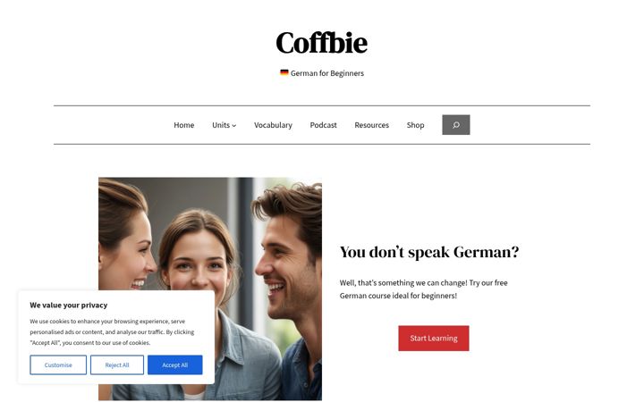 Screenshot of coffbie.com