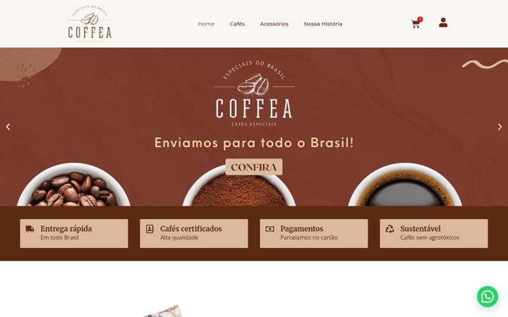 Posnetek zaslona coffeacafesespeciais.com.br
