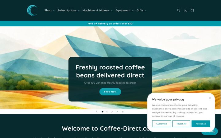 Screenshot of coffee-direct.co.uk