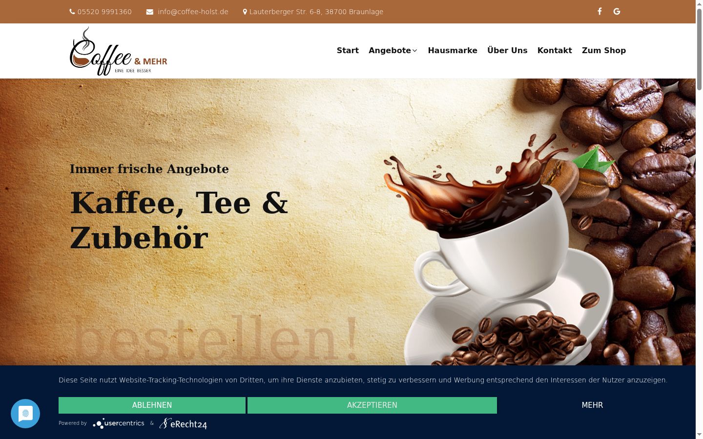 Screenshot del banner di consenso mostrato prima di qualsiasi interazione