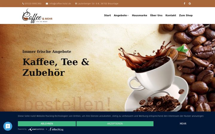 Screenshot of coffee-holst.de