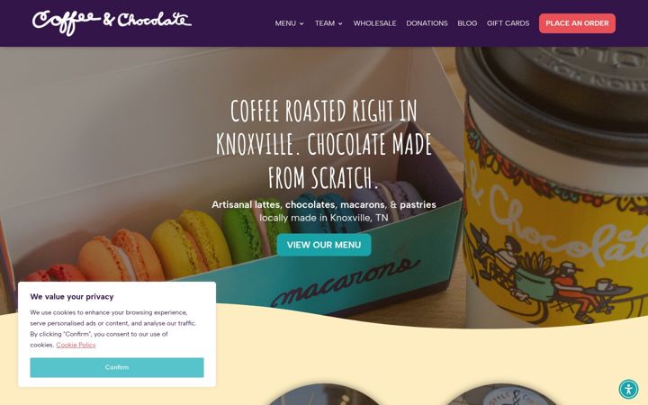 Screenshot of coffeeandchocolate.com
