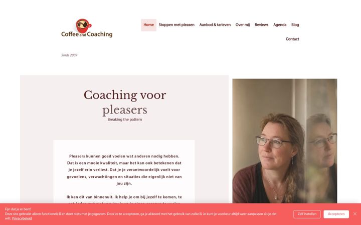 Posnetek zaslona coffeeandcoaching.nl