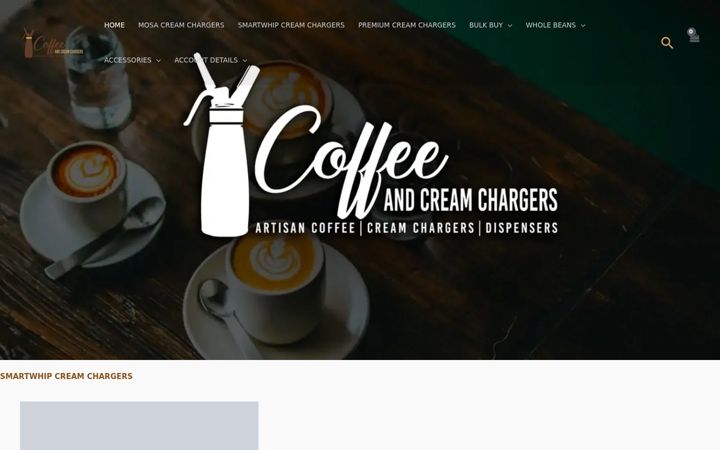 Screenshot di coffeeandcreamchargers.co.uk