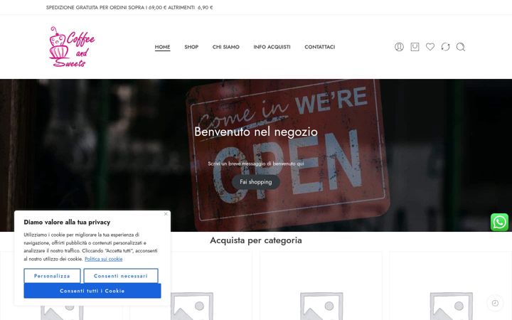 Screenshot of coffeeandsweets.it