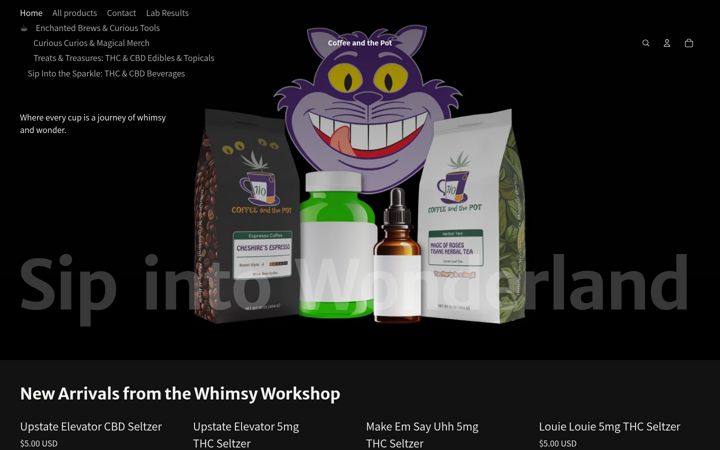 Snimka zaslona za coffeeandthepot.com