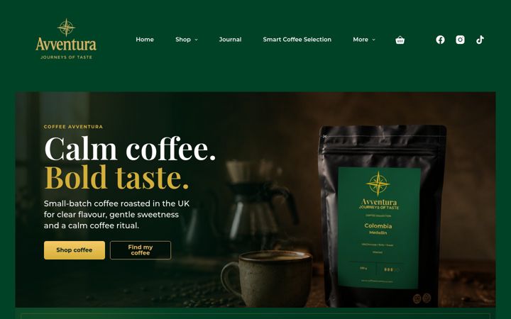 Screenshot of coffeeavventura.com