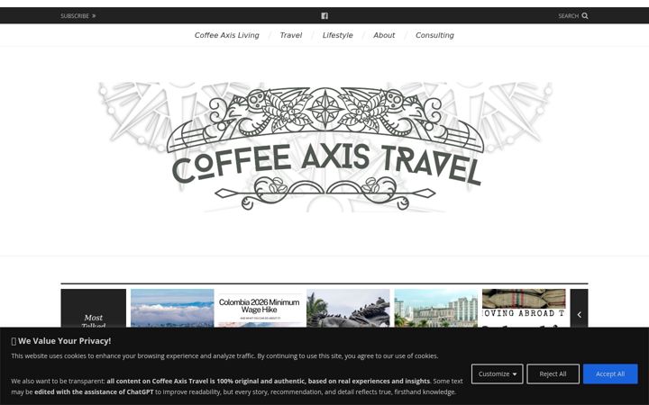 Screenshot of coffeeaxistravel.com