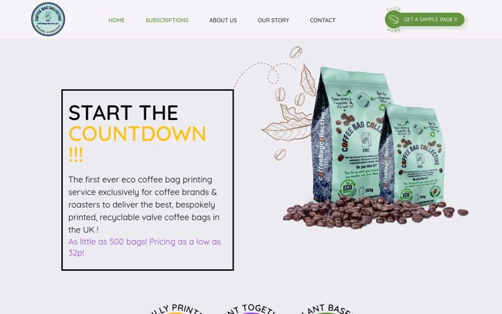 Screenshot of coffeebagcollective.com