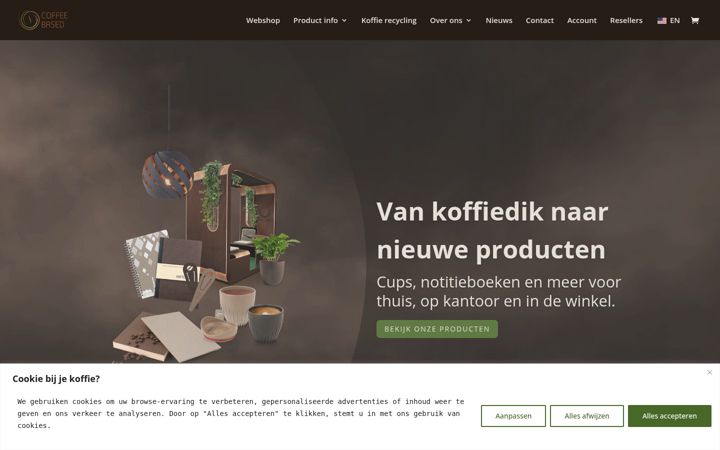 Posnetek zaslona coffeebased.nl