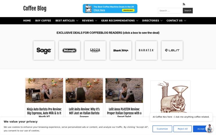 Screenshot of coffeeblog.co.uk