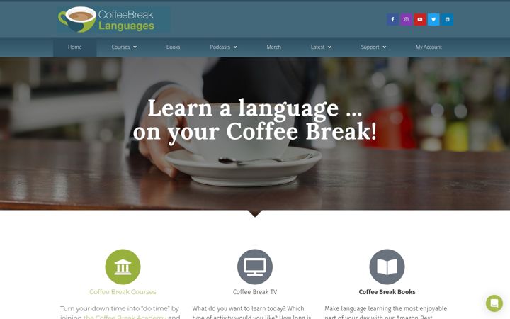 Zrzut ekranu coffeebreaklanguages.com