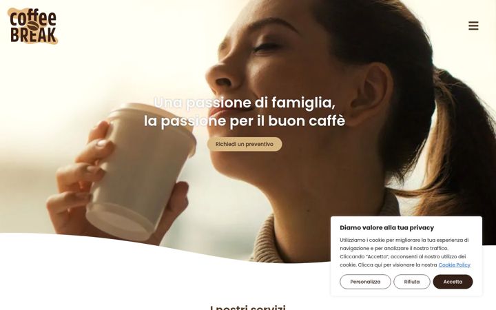 Screenshot of coffeebreaksas.it
