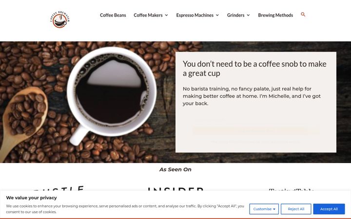 Screenshot of coffeebrewster.com