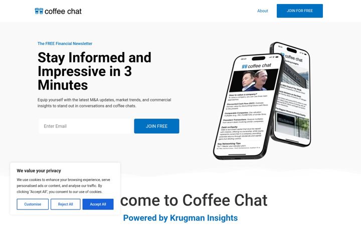 Screenshot of coffeechat.news