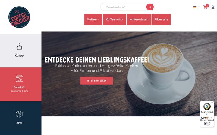 Screenshot van coffeechecker.com