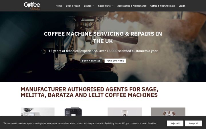 Screenshot di coffeeclassics.co.uk