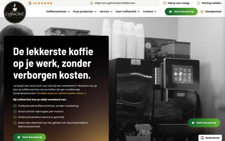 Skärmbild av coffeeclick.nl