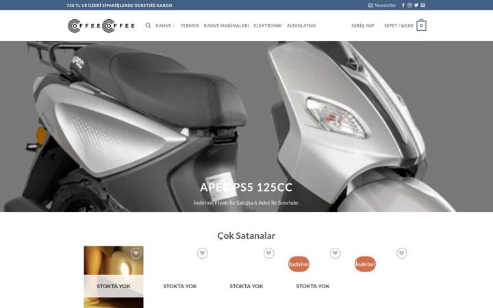 Screenshot of coffeecoffee.com.tr