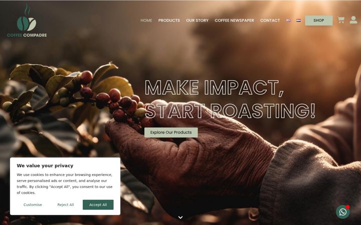 Screenshot of coffeecompadre.eu
