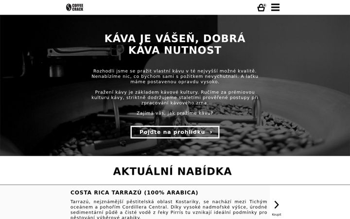Екранна снимка на coffeecrack.cz