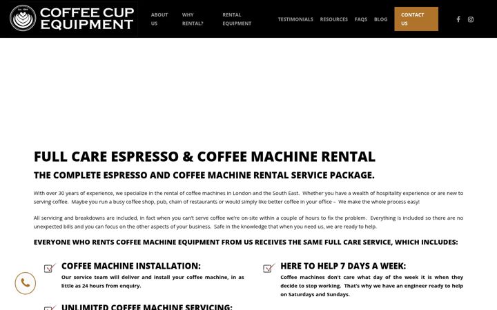 Screenshot of coffeecupequipment.co.uk