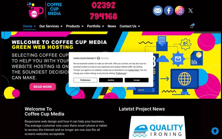 Screenshot di coffeecupmedia.co.uk