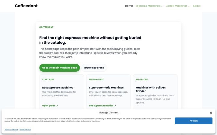 Screenshot of coffeedant.com