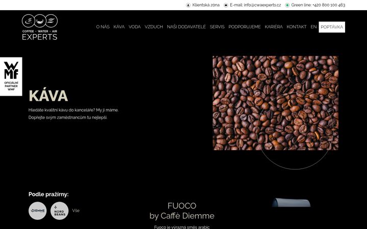 Екранна снимка на coffeeexperts.cz