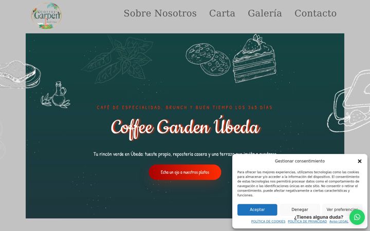 Captura de ecrã de coffeegardenubeda.es