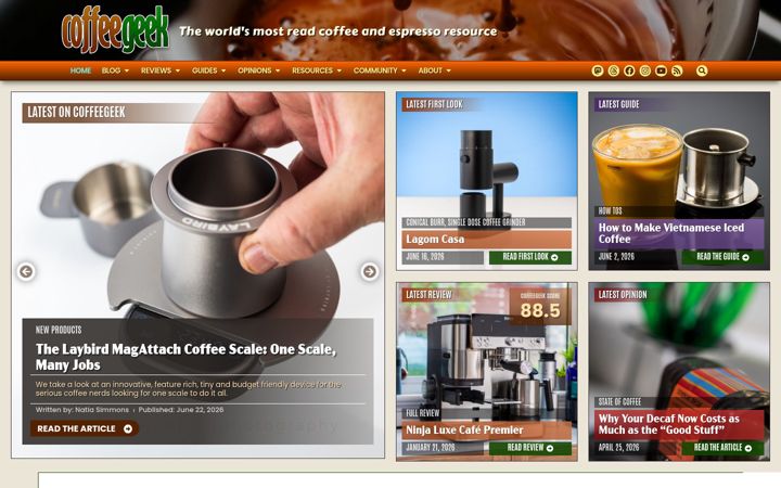 Screenshot of coffeegeek.com