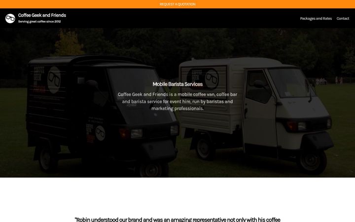 Screenshot of coffeegeekandfriends.co.uk