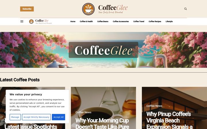Screenshot of coffeeglee.com