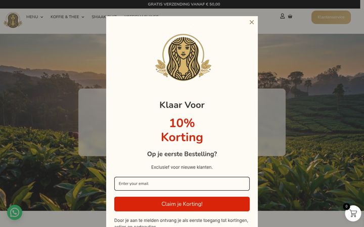 Posnetek zaslona coffeegoddess.nl