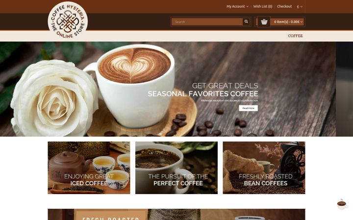 Screenshot of coffeehysteria.com