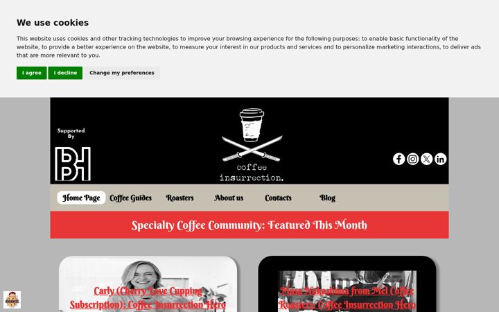 Screenshot of coffeeinsurrection.com