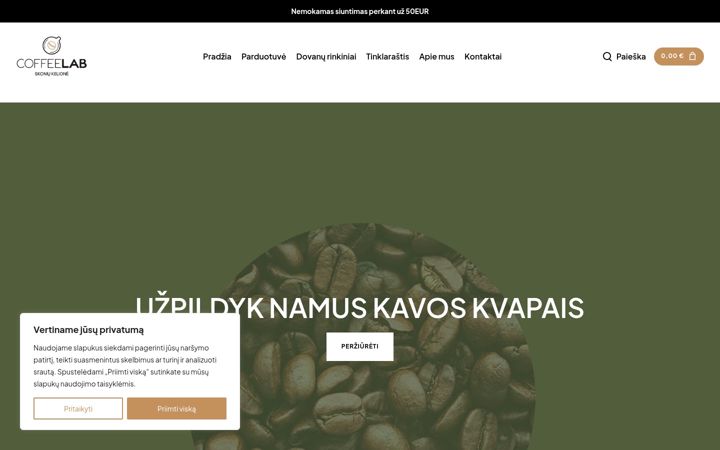 Skærmbillede af coffeelab.lt