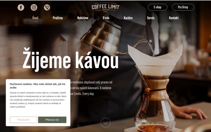 Екранна снимка на coffeelimit.cz