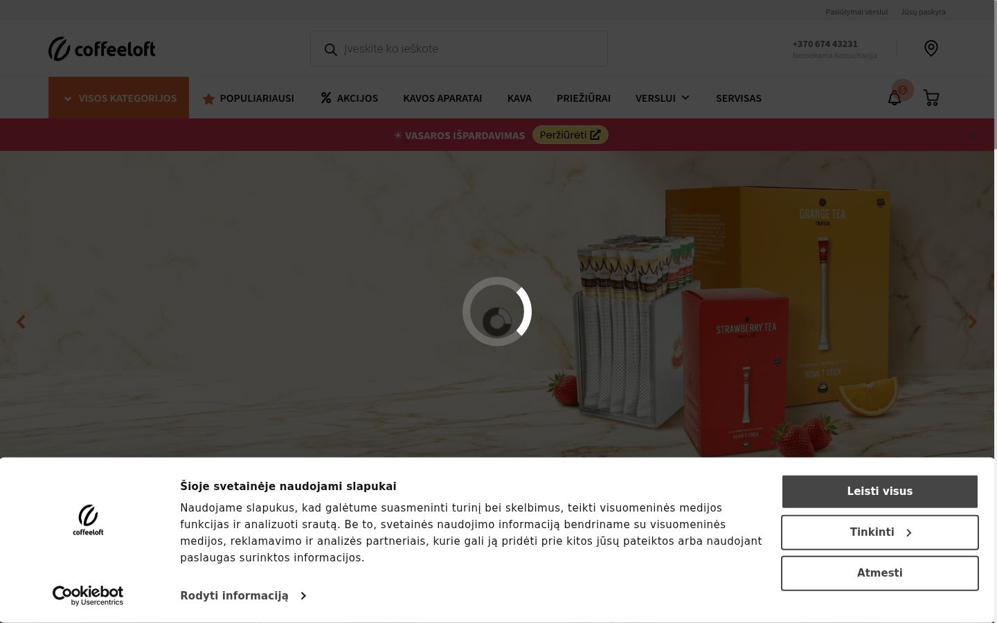 Posnetek zaslona pasice za privolitev, prikazane pred kakršno koli interakcijo
