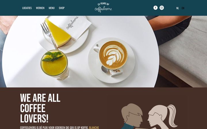 Posnetek zaslona coffeelovers.nl