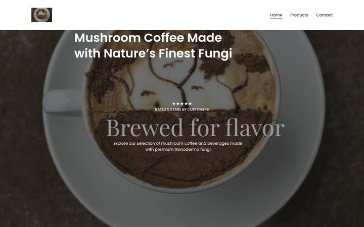 Screenshot of coffeemushroom.com