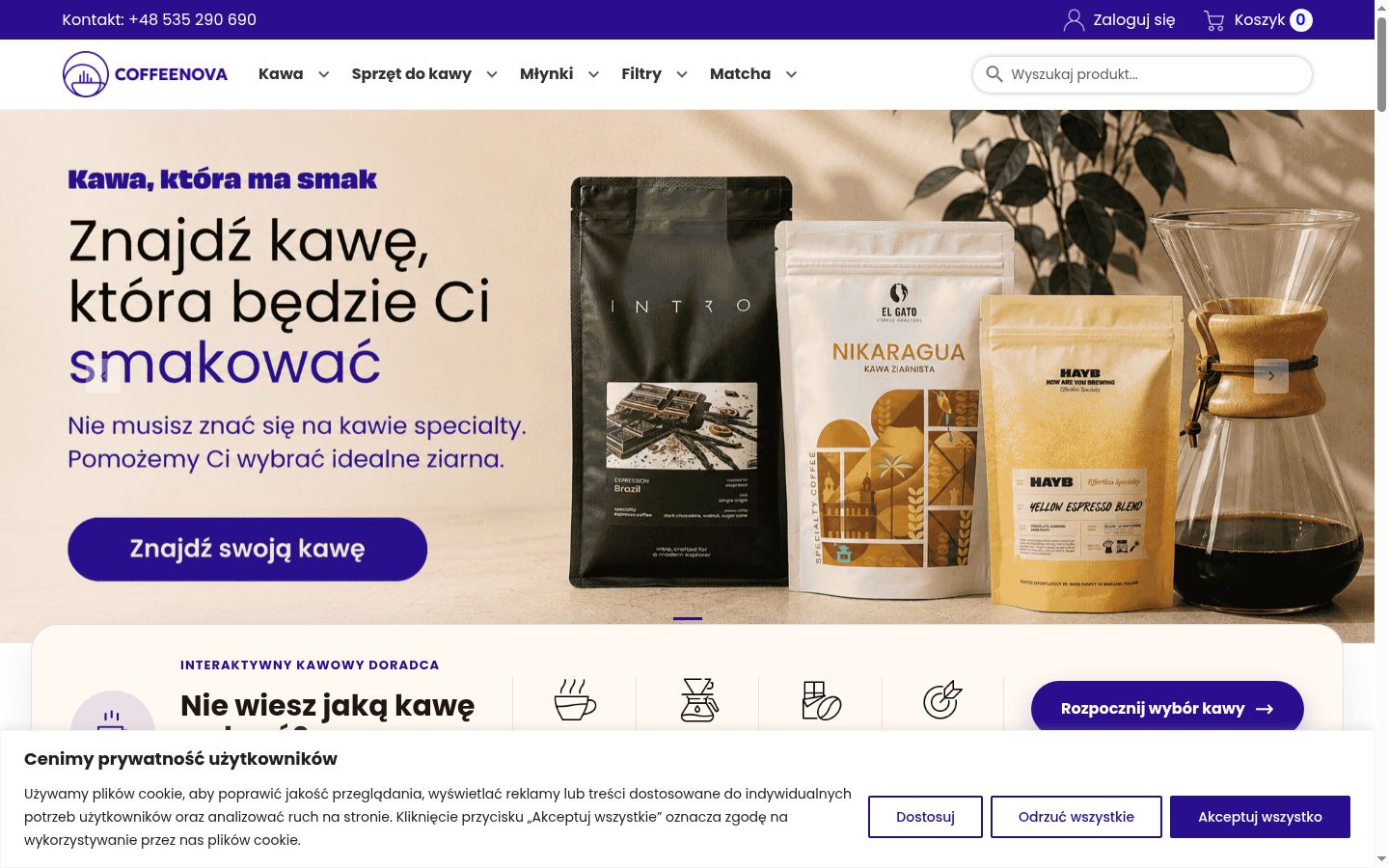 Snimka zaslona bannera za privolu prikazanog prije bilo kakve interakcije
