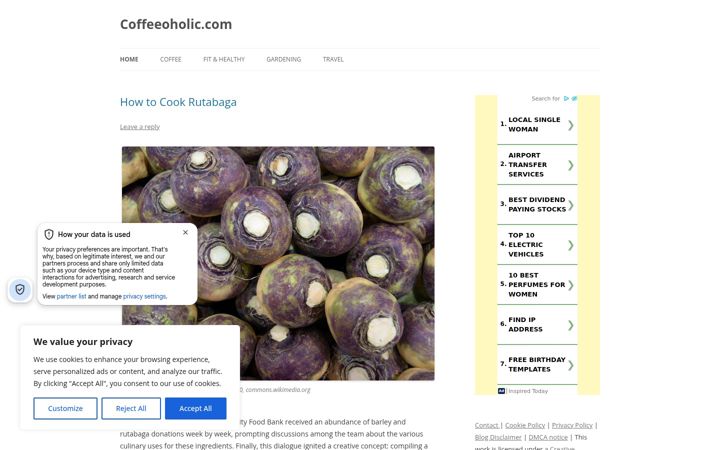 Screenshot of coffeeoholic.com