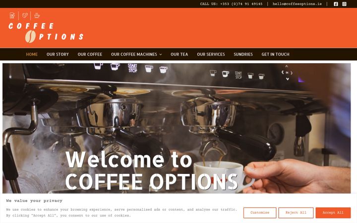 Capture d'écran de coffeeoptions.ie