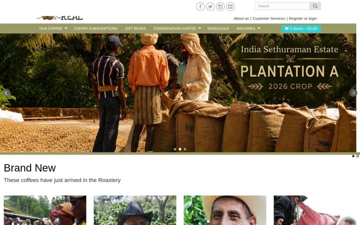 Screenshot of coffeereal.co.uk