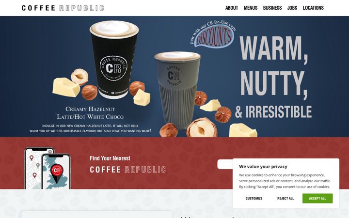 Screenshot of coffeerepublic.co.uk