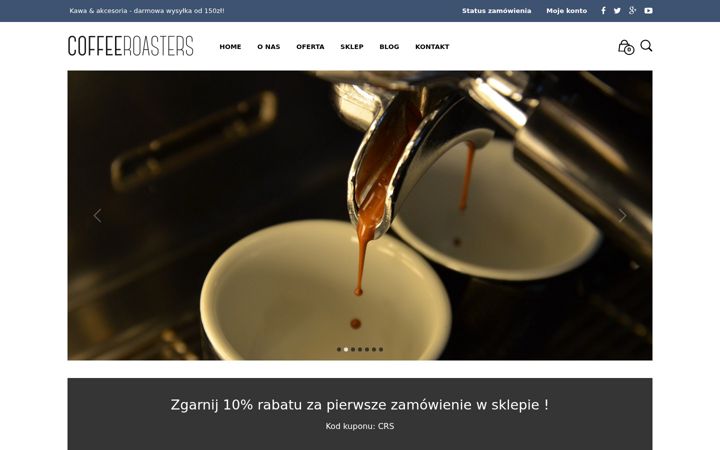 Snímek obrazovky coffeeroasters.pl