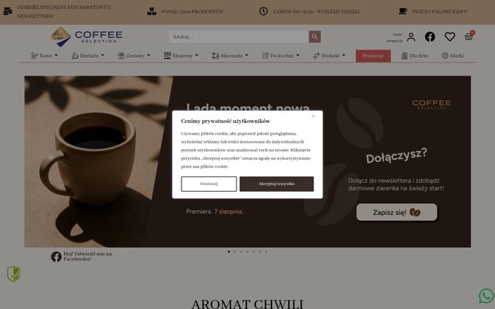 Snímek obrazovky coffeeselection.pl