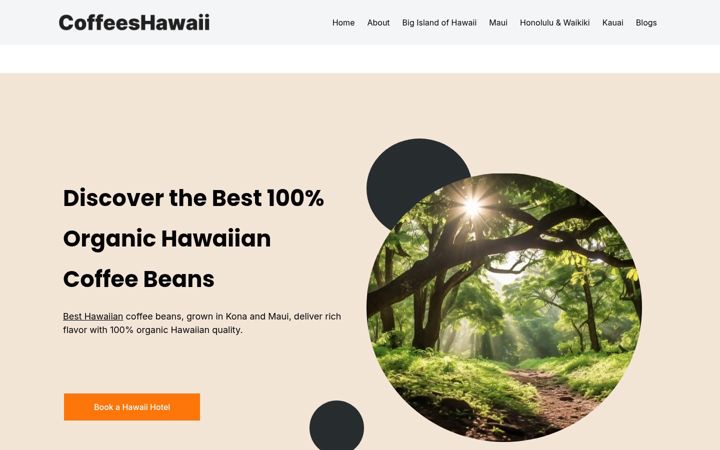 Screenshot of coffeeshawaii.com