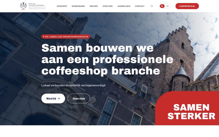Screenshot of coffeeshopbond.nl